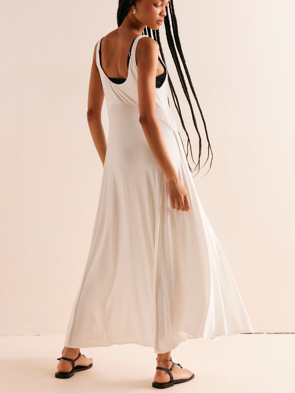 Free People Cream Felix Maxi Scoop Neck Tank Dress - Picture 4 of 4